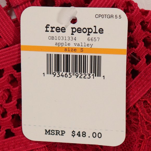 NWT Free People Sitting Pretty Brami in Red - Picture 3 of 8
